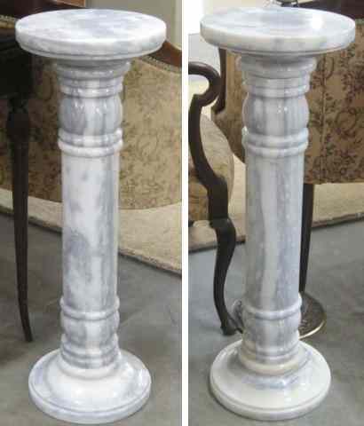 Appraisal: PAIR OF CARRARA MARBLE PEDESTALS both of white marble with