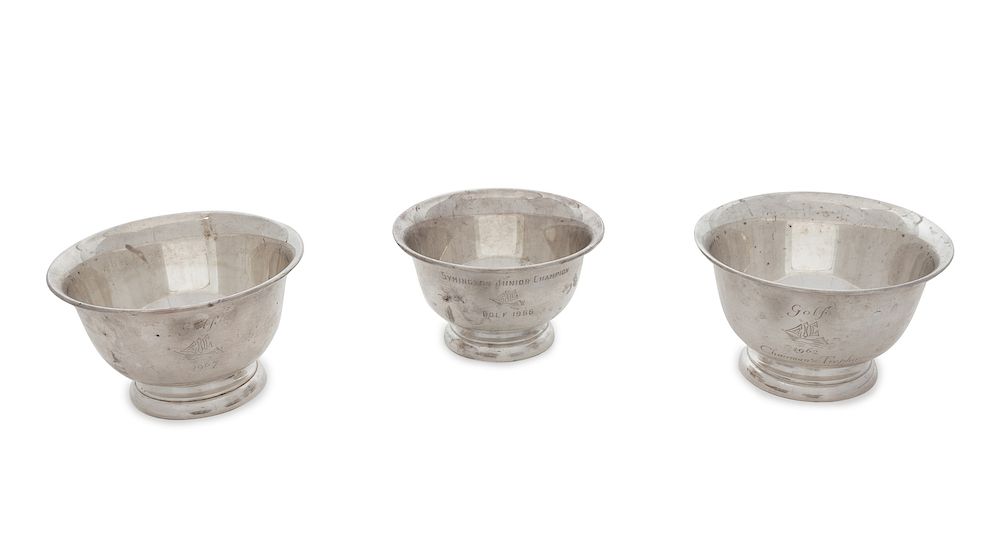 Appraisal: A Group of Three American Silver Revere Style Bowls A