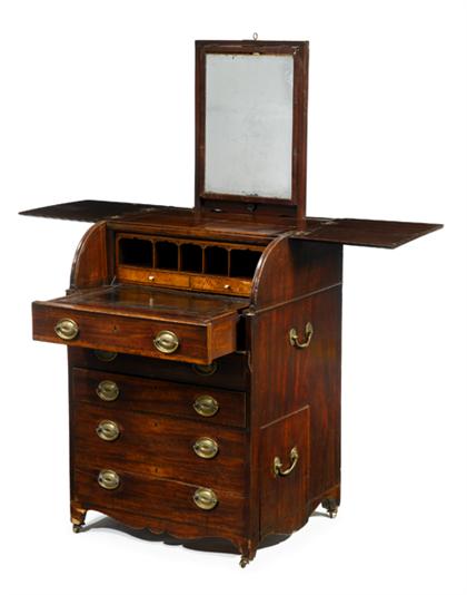 Appraisal: George III mahogany captain's desk th century The cylinder top