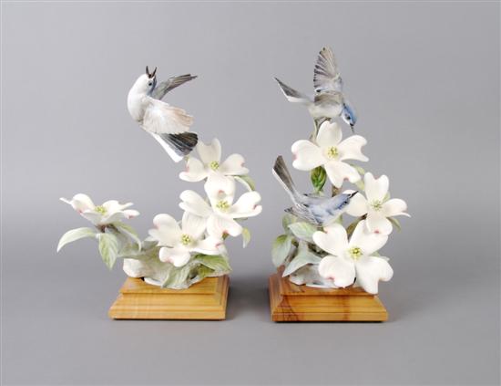 Appraisal: A Pair of Royal Worcester Dorothy Doughty Birds Blue-Grey Gnatcatchers