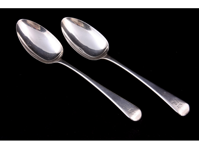 Appraisal: Pair of Georgian Sterling Silver Table Spoons date letter London