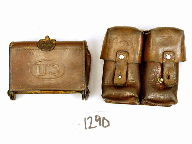 Appraisal: Rock Island Arsenal marked cartridge pouch also unit marked C