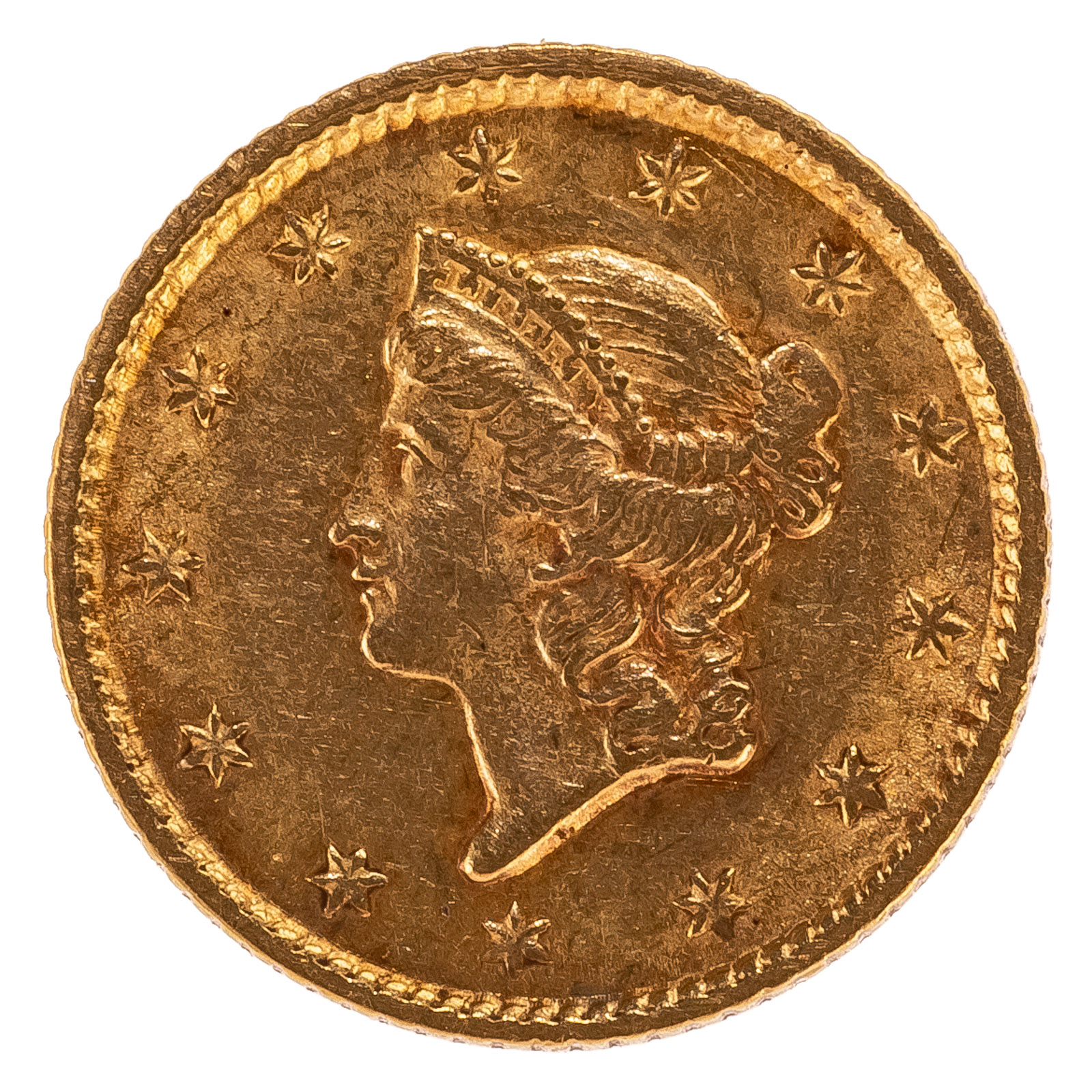 Appraisal: GOLD DOLLAR VF Just a tad too much wear for