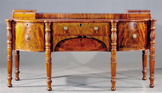 Appraisal: William IV carved mahogany bow front sideboard circa superstructure of