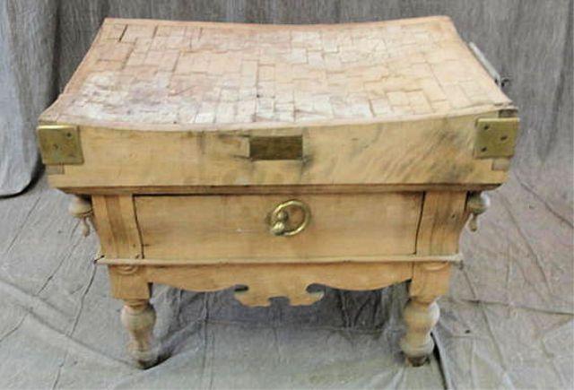 Appraisal: Antique French Butcher Block Great and decorative From a prominent