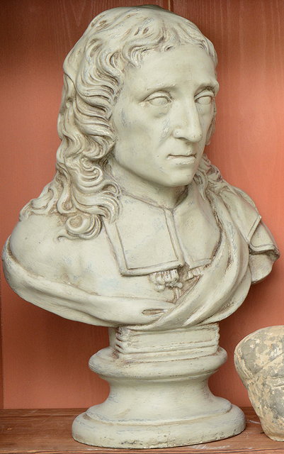 Appraisal: TWO GREY PAINTED PLASTER BUSTS of Lock and Milton philosophers