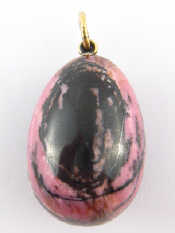 Appraisal: A large miniature Easter egg in rhodonite with pendant ring