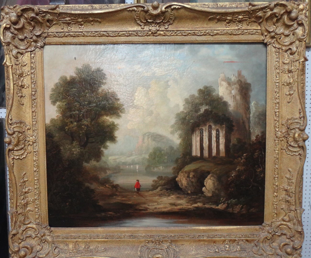 Appraisal: English School th century A traveller near a ruined church