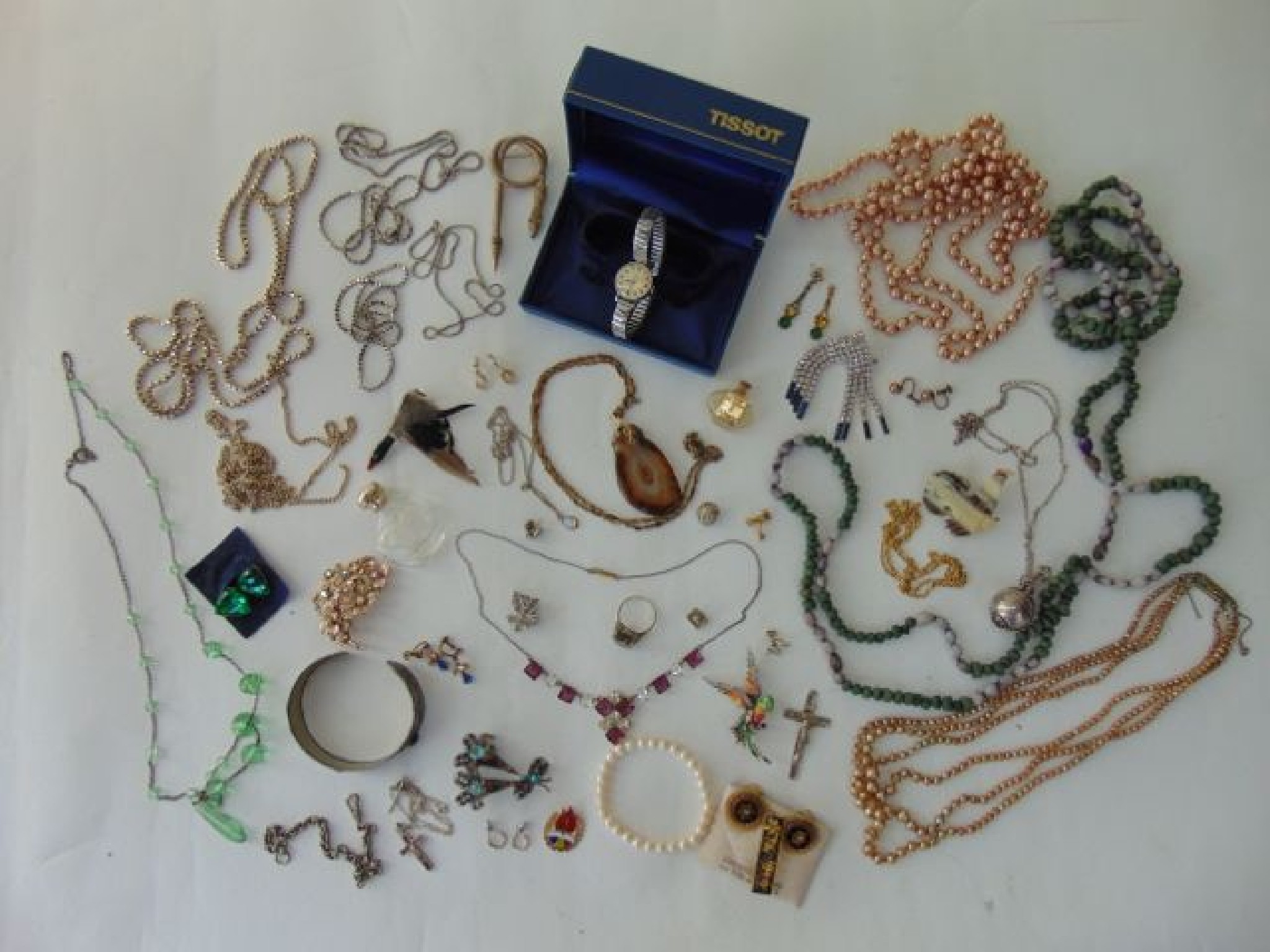 Appraisal: A miscellaneous collection of costume jewellery including a lady's stainless