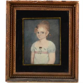 Appraisal: Attributed to John Brewster Young girl in white oil on