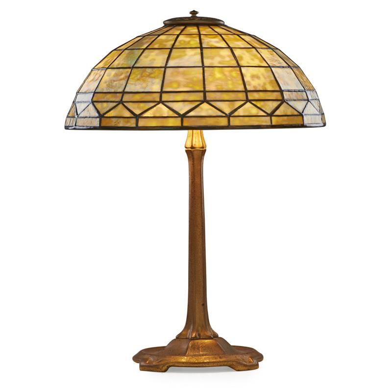 Appraisal: TIFFANY STUDIOS Colonial table lamp Condition Report Shade exceptional glass