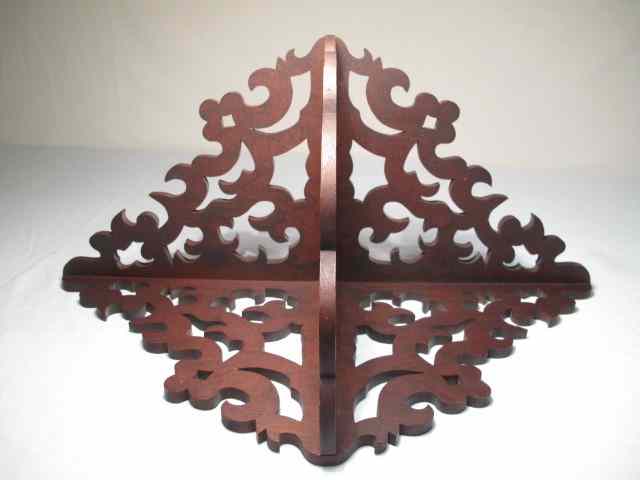 Appraisal: Victorian mahogany shelf with elaborate fretwork carving Good condition no