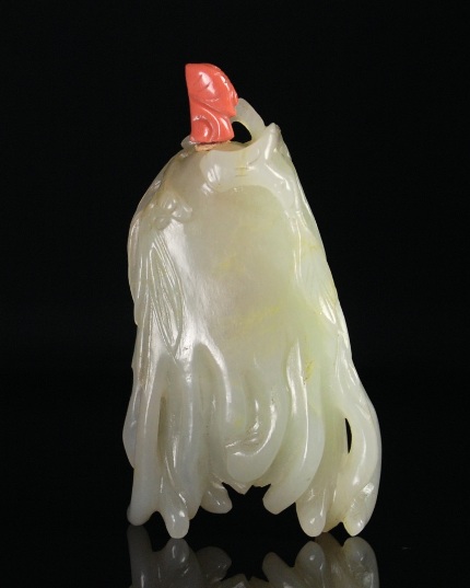 Appraisal: Translucent white stone carved in the form of a citron