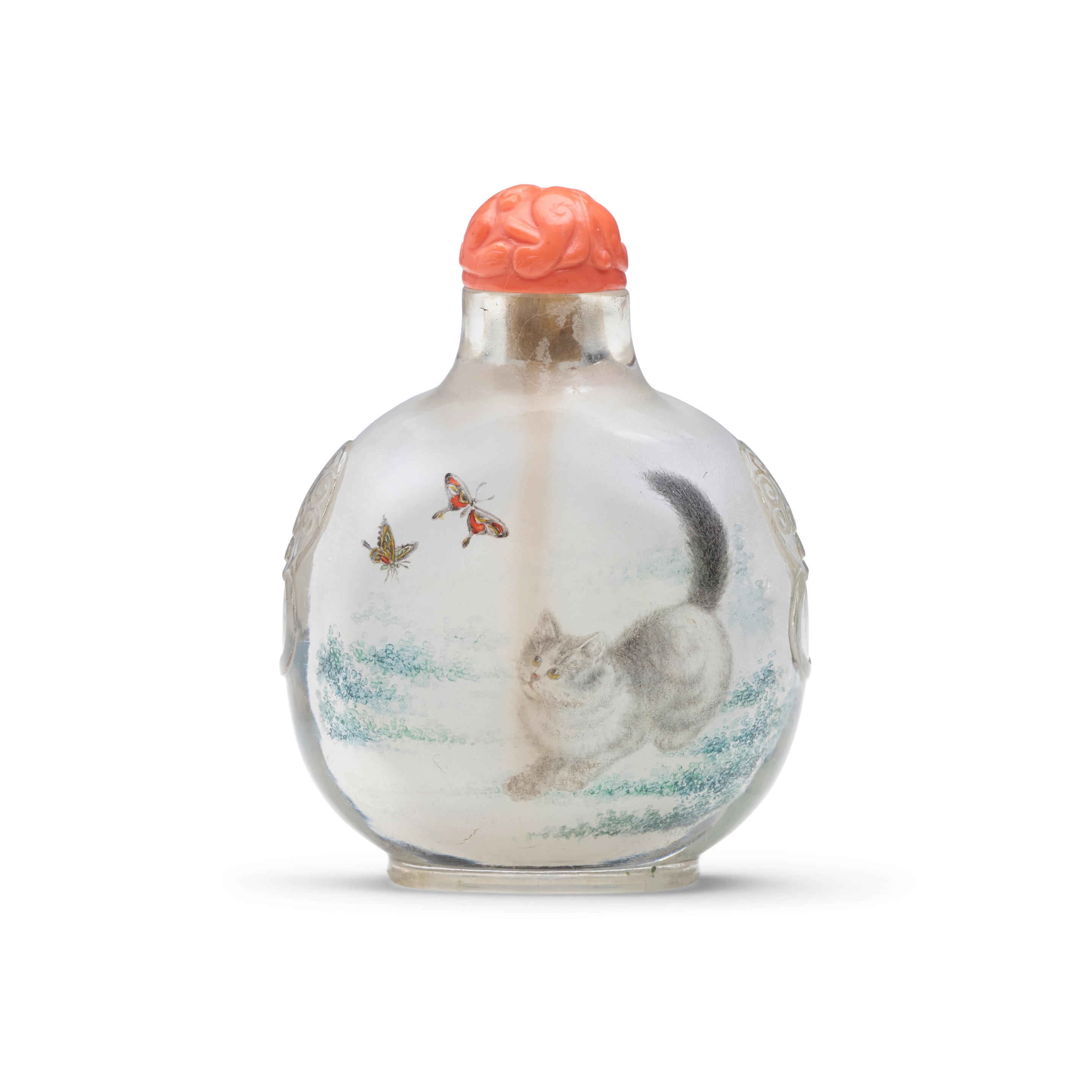 Appraisal: AN INSIDE-PAINTED GLASS SNUFF BOTTLE Wang Xisan Wang Xisan The