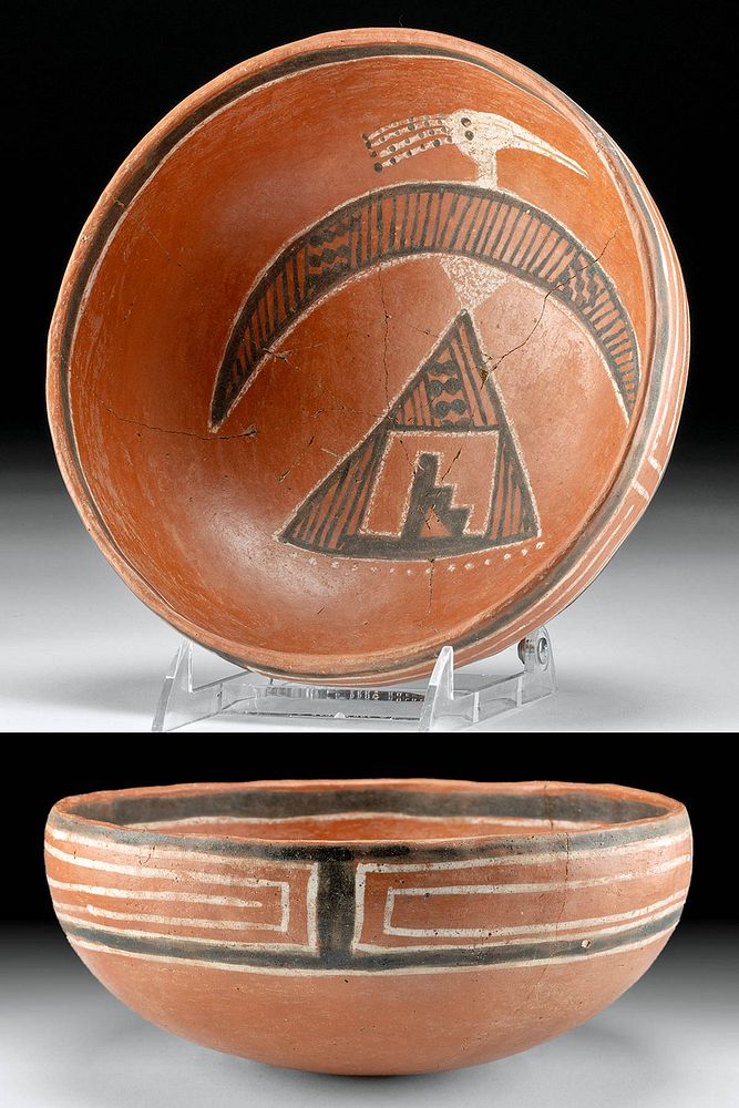 Appraisal: Anasazi Four-Mile Pottery Bowl with Thunderbird Native American Southwestern United