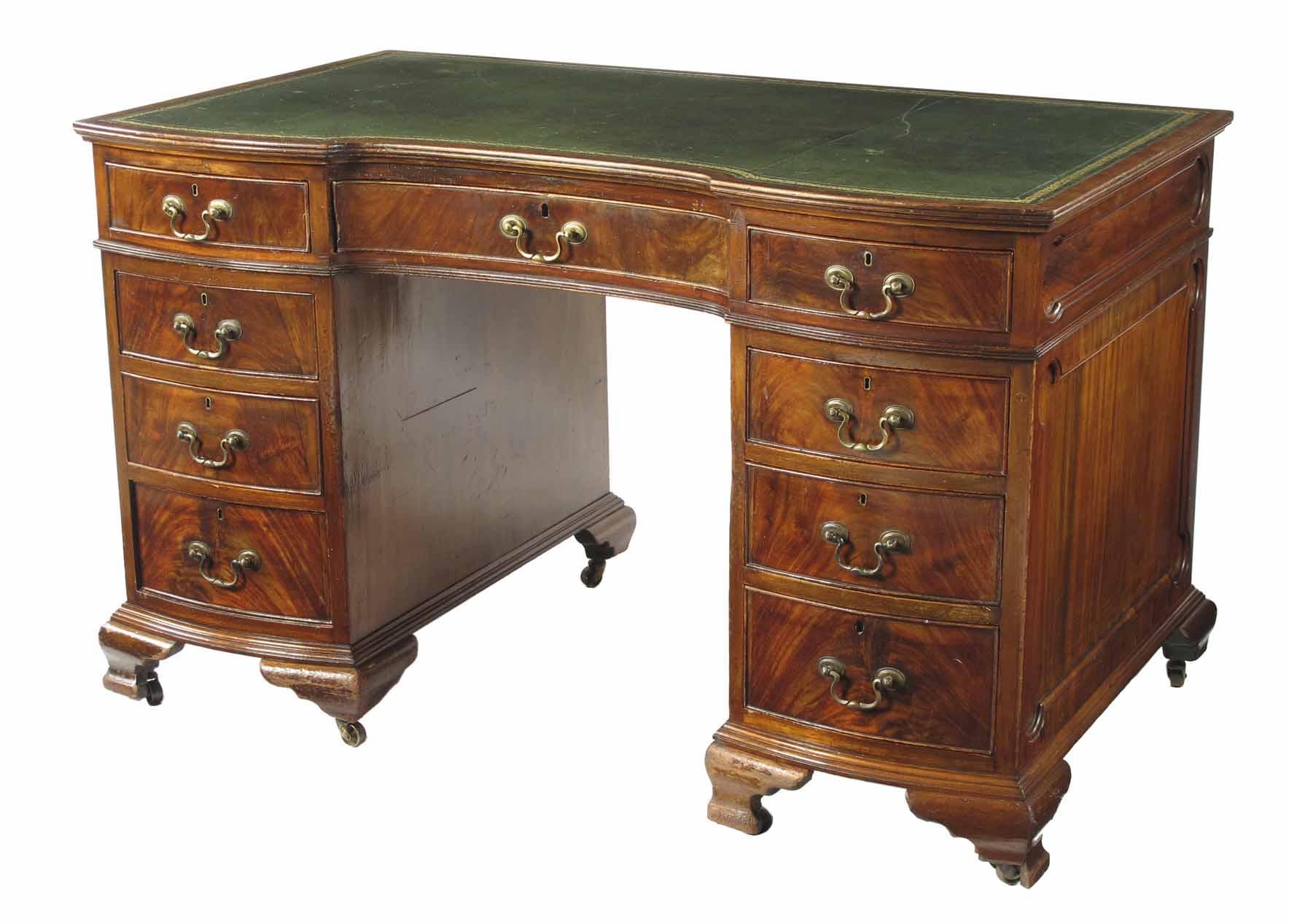 Appraisal: A mahogany twin pedestal desk