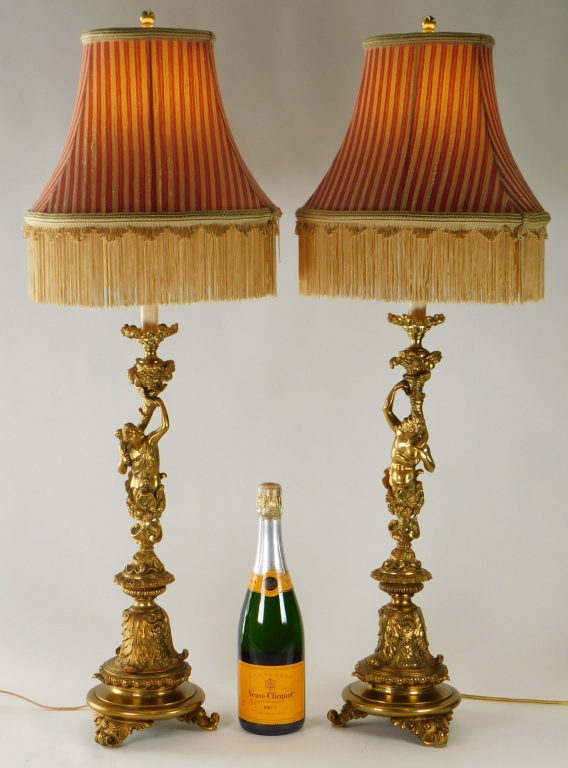 Appraisal: PR FRENCH NEOCLASSICAL TABLE LAMPS France Early th CenturyOpposing pair