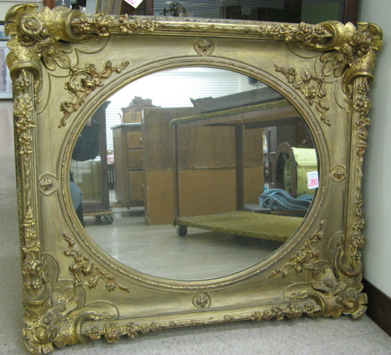 Appraisal: A TH CENTURY AMERICAN RECTANGULAR WALL MIRROR The heavy wide