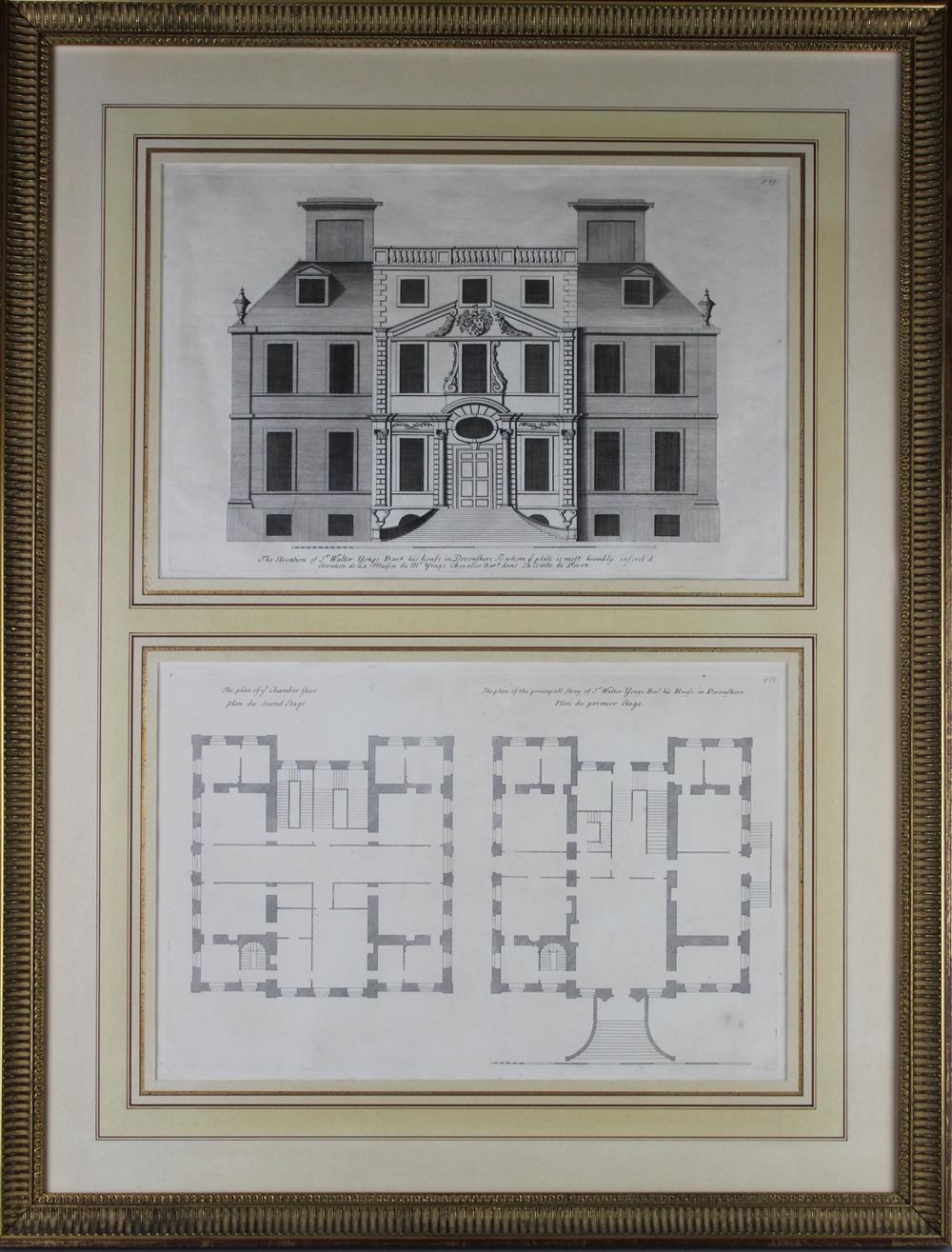 Appraisal: COLIN CAMPBELL BRITISH - THREE ENGRAVINGS OF BRITISH ARCHITECTURE Copper