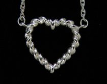 Appraisal: Tiffany Co Sterling Silver Heart Necklace Tiffany marked twisted open