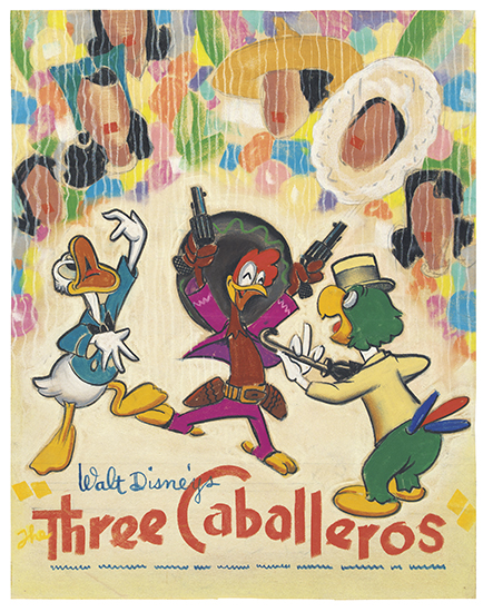 Appraisal: WALT DISNEY STUDIOS Walt Disney's Three Caballeros Color crayon and