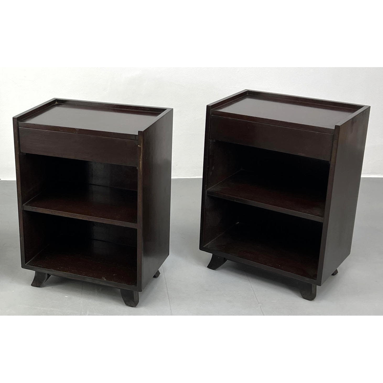 Appraisal: Pair Herman Miller Side Table Night Stands Unmarked Came Bachelor