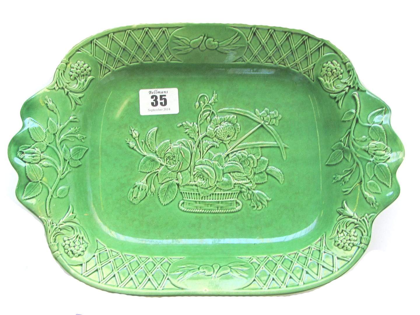 Appraisal: A quantity of Wedgwood style green glazed leaf moulded plates