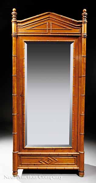 Appraisal: A French Faux Bamboo Armoire late th c having a