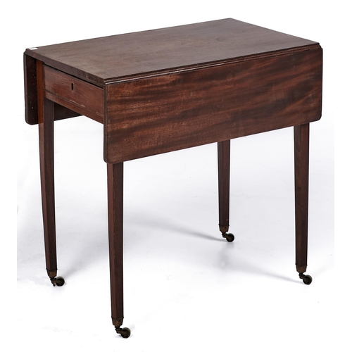 Appraisal: A George III mahogany Pembroke table fitted with a drawer