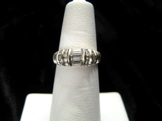 Appraisal: Diamond Ring baguette round diamonds in k white gold