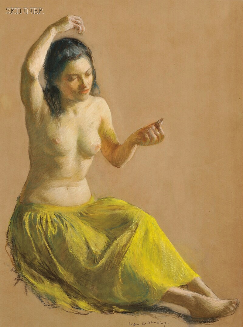 Appraisal: Ivan Gregorewitch Olinsky American - Seated Female Nude in a