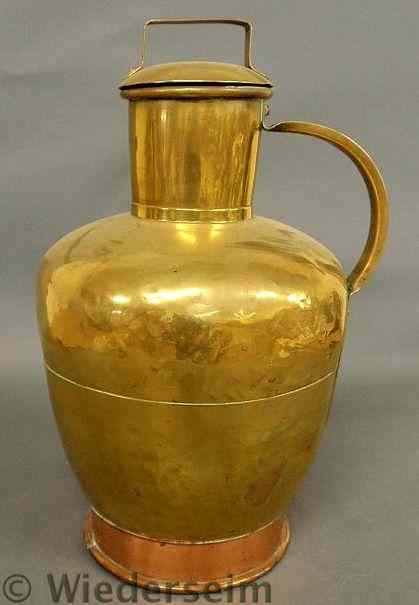 Appraisal: Massive Continental brass vessel th c with a copper base