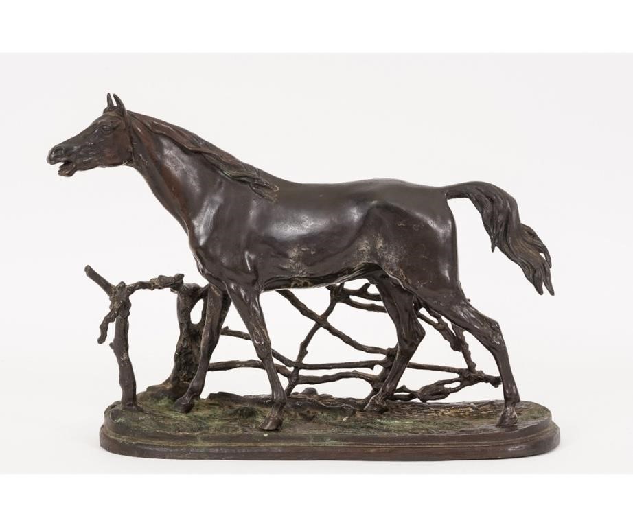 Appraisal: Bronze horse signed Mene after Pierre Jules Mene - French