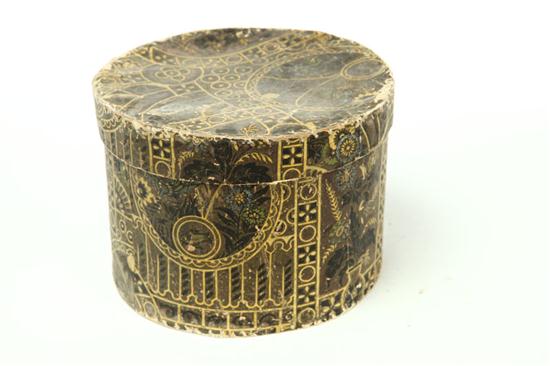 Appraisal: BAND BOX American nd half- th century Round cardboard box