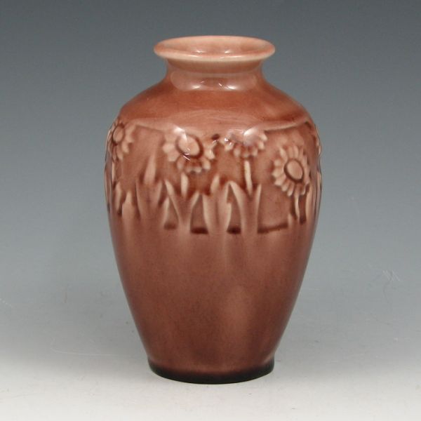 Appraisal: Rookwood floral vase from in Wine Madder glaze Marked with