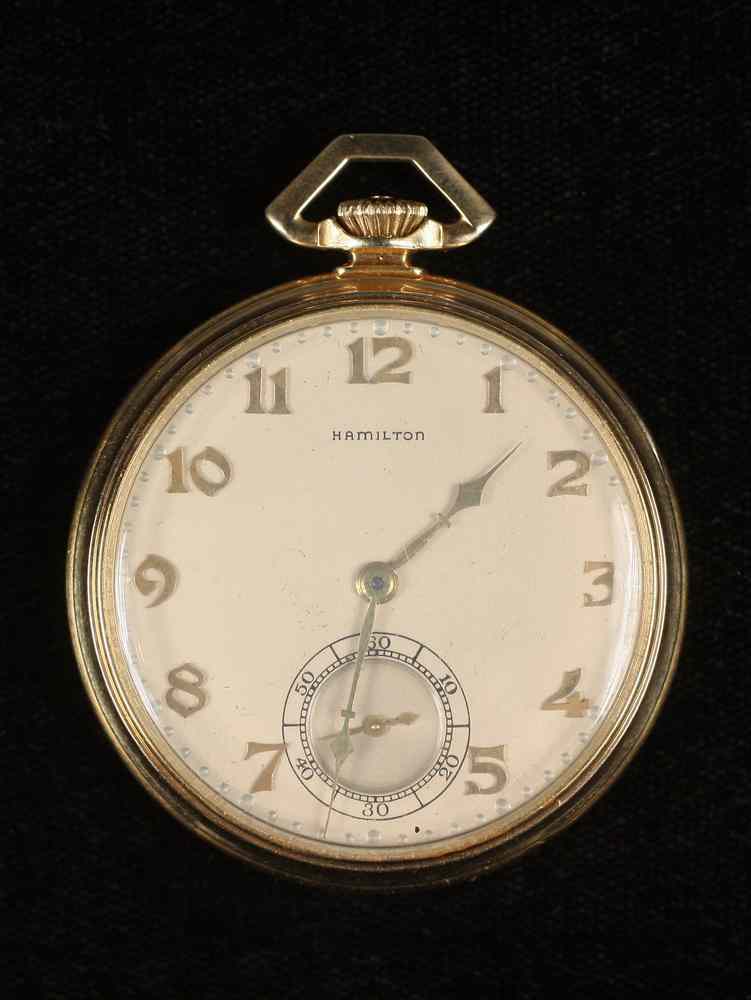 Appraisal: GENT'S WATCH - One K yellow gold Hamilton Art Deco