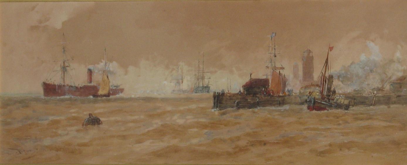 Appraisal: THOMAS BUSH HARDY North Shields signed and inscribed watercolour and