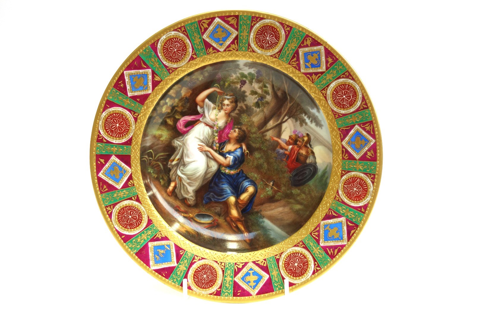 Appraisal: A Vienna style cabinet plate late th century painted with