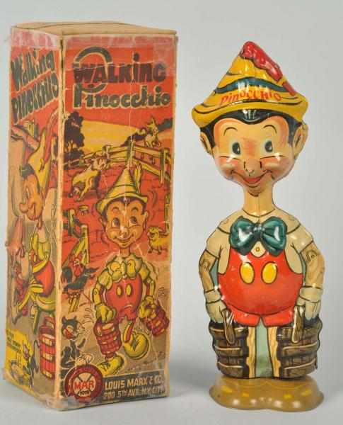 Appraisal: Tin Litho Marx Pinocchio Walking Wind-Up Toy American Working Scarcer