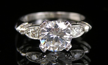 Appraisal: Another Platinum and Diamond Setting A platinum setting set on