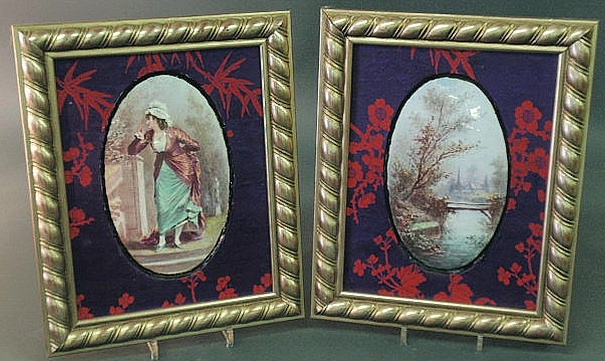 Appraisal: Pair of framed oval porcelain plaques h x w each