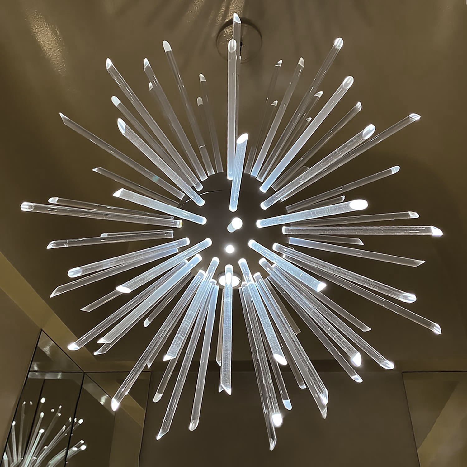 Appraisal: HANSEN LIGHTING CUSTOM SPUTNIK PENDANT LIGHT c s American enameled