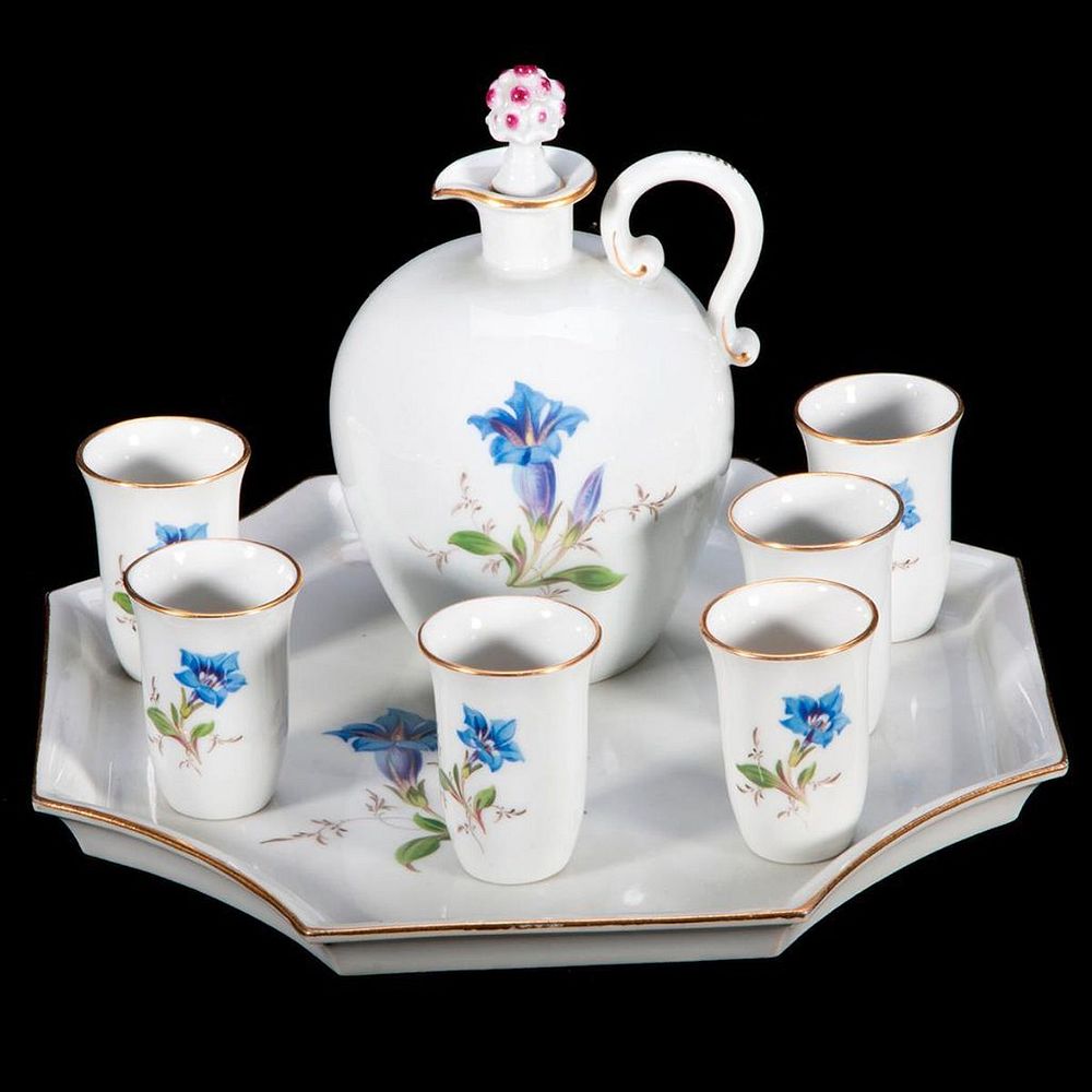 Appraisal: Meissen Wine Set with Tray and Six Individual Cups Meissen