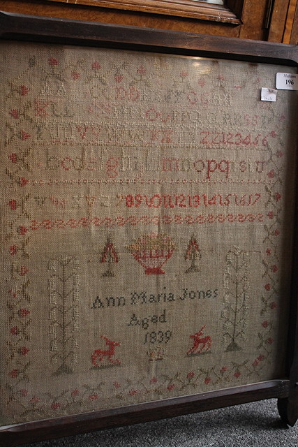 Appraisal: A th Century needlework sampler by Ann Maria Jones dated