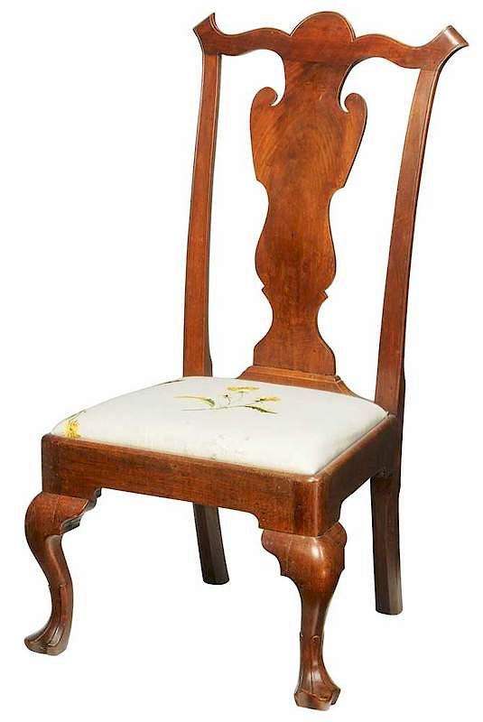 Appraisal: Pennsylvania Chippendale Walnut Slipper Chair Philadelphia area th century arched