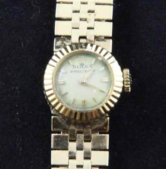 Appraisal: A lady's ct gold Rolex Precision wrist watch with baton