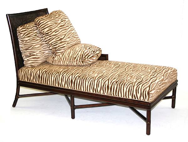 Appraisal: A Barbara Barry caned chaise McGuire Furniture Company st century