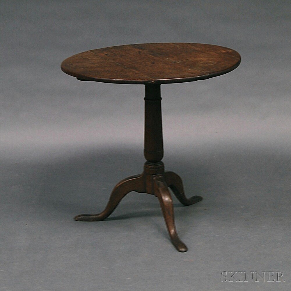 Appraisal: Georgian Oak Tea Table England th th century the round