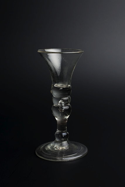 Appraisal: AN TH CENTURY GIN OR CORDIAL GLASS of balustroid form