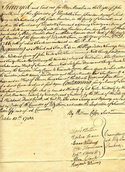 Appraisal: piece Manuscript Document Signed Clark Abra ham Elizabethtown N J